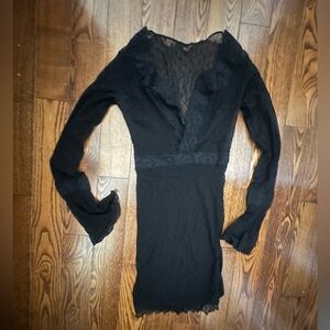 Affordable Fashion Finds Black Sheer Long Sleeve Swim Coverup